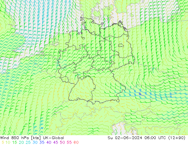  850 hPa UK-Global  02.06.2024 06 UTC