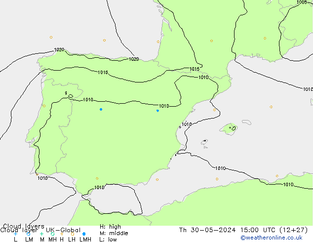 Cloud layer UK-Global чт 30.05.2024 15 UTC