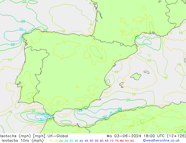 Isotachen (mph) UK-Global ma 03.06.2024 18 UTC