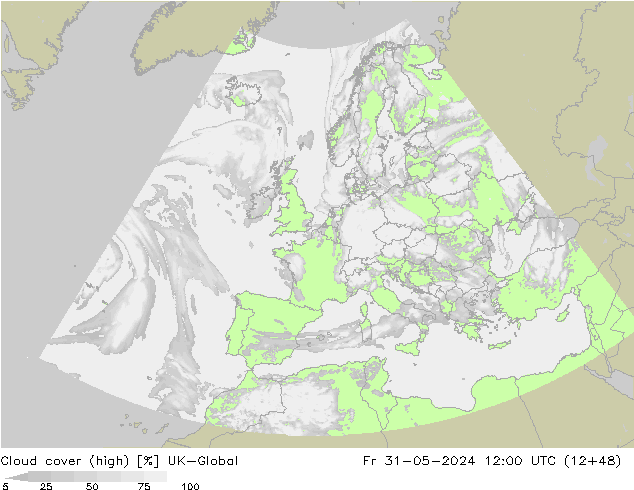 Nuages (élevé) UK-Global ven 31.05.2024 12 UTC