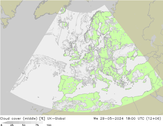 Bewolking (Middelb.) UK-Global wo 29.05.2024 18 UTC