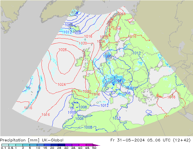 precipitação UK-Global Sex 31.05.2024 06 UTC