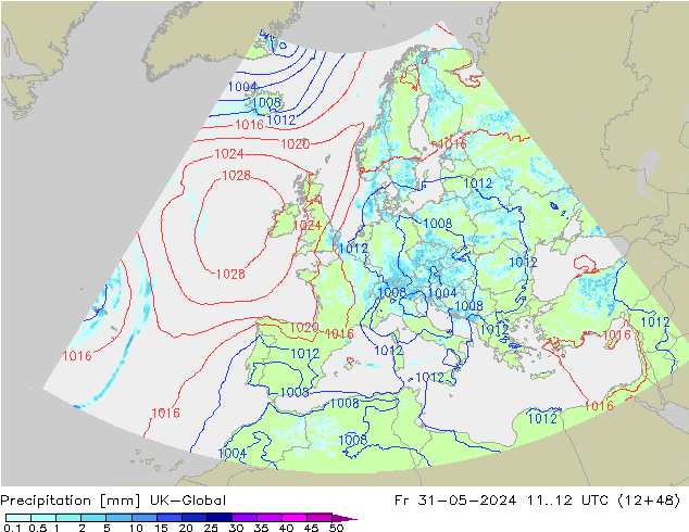 precipitação UK-Global Sex 31.05.2024 12 UTC
