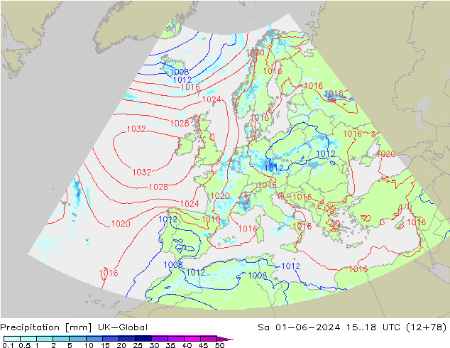 Precipitation UK-Global Sa 01.06.2024 18 UTC