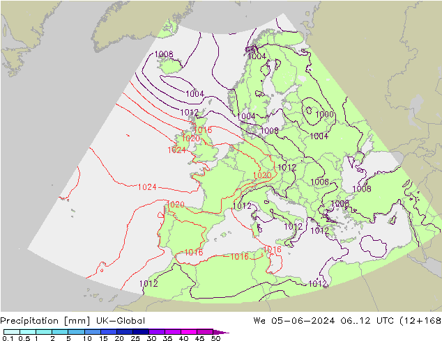 Precipitation UK-Global We 05.06.2024 12 UTC