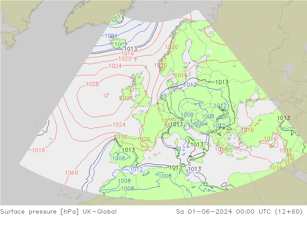 pression de l'air UK-Global sam 01.06.2024 00 UTC