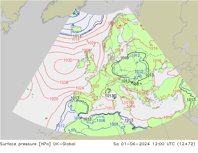 Surface pressure UK-Global Sa 01.06.2024 12 UTC