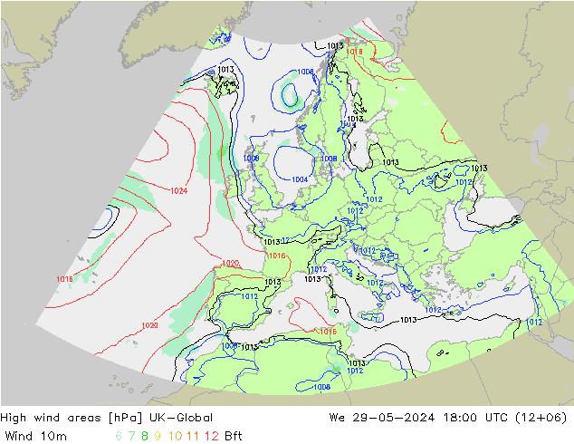 High wind areas UK-Global We 29.05.2024 18 UTC