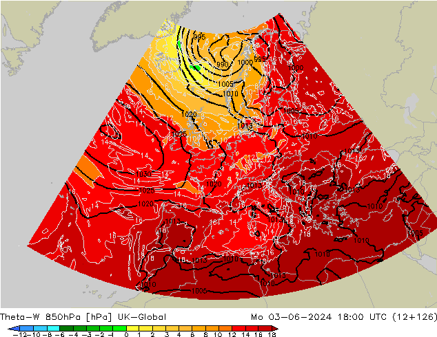 Theta-W 850hPa UK-Global Mo 03.06.2024 18 UTC