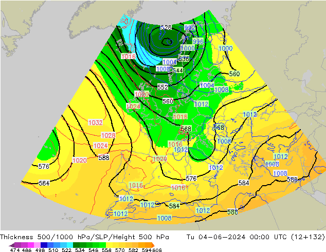 Thck 500-1000hPa UK-Global mar 04.06.2024 00 UTC