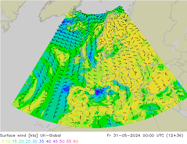 Surface wind UK-Global Pá 31.05.2024 00 UTC