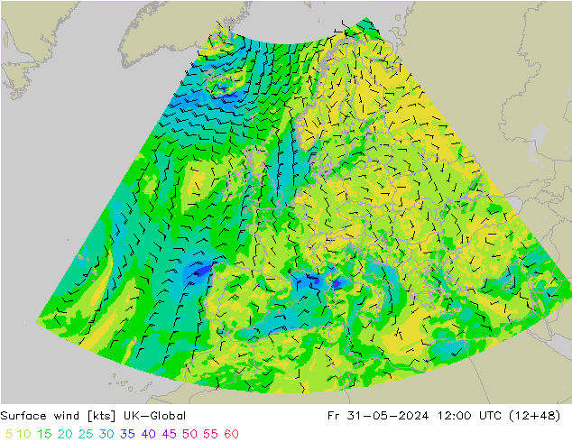 Surface wind UK-Global Fr 31.05.2024 12 UTC