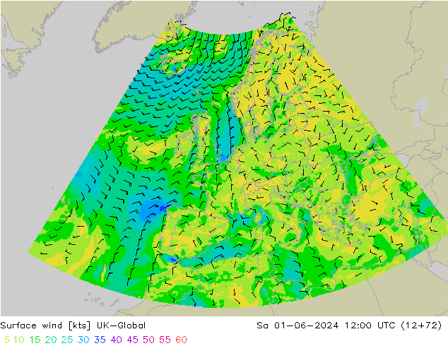 Surface wind UK-Global Sa 01.06.2024 12 UTC