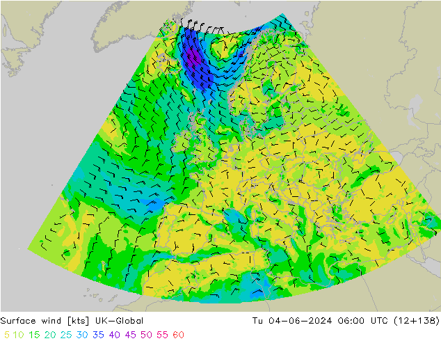 Rüzgar 10 m UK-Global Sa 04.06.2024 06 UTC