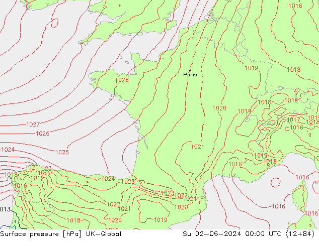 pressão do solo UK-Global Dom 02.06.2024 00 UTC