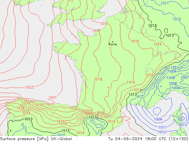 приземное давление UK-Global вт 04.06.2024 18 UTC