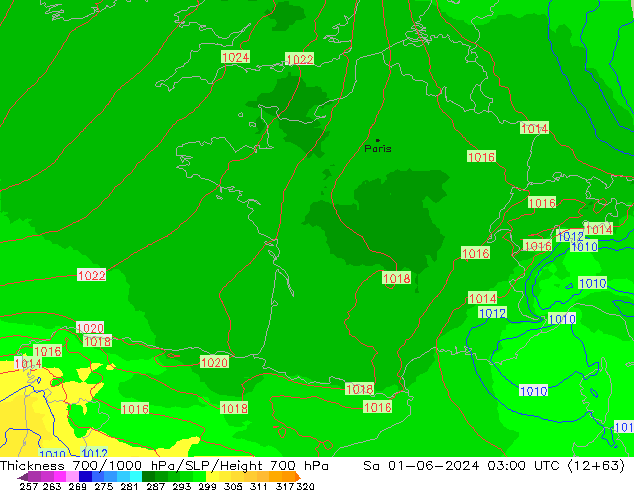 Thck 700-1000 hPa UK-Global Sa 01.06.2024 03 UTC
