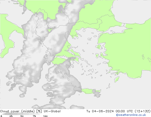 Cloud cover (middle) UK-Global Tu 04.06.2024 00 UTC