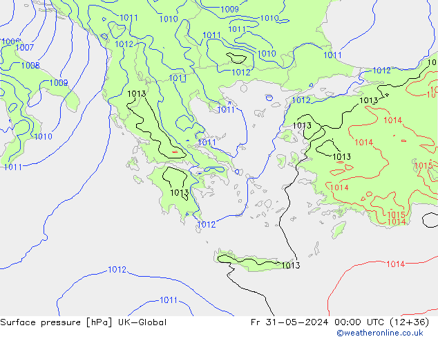 приземное давление UK-Global пт 31.05.2024 00 UTC