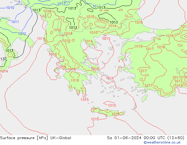 pression de l'air UK-Global sam 01.06.2024 00 UTC