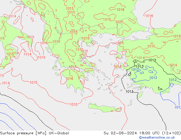 Luchtdruk (Grond) UK-Global zo 02.06.2024 18 UTC