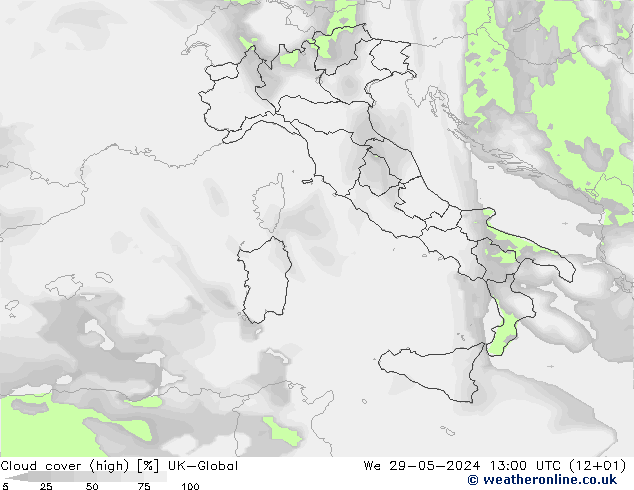 Wolken (hohe) UK-Global Mi 29.05.2024 13 UTC