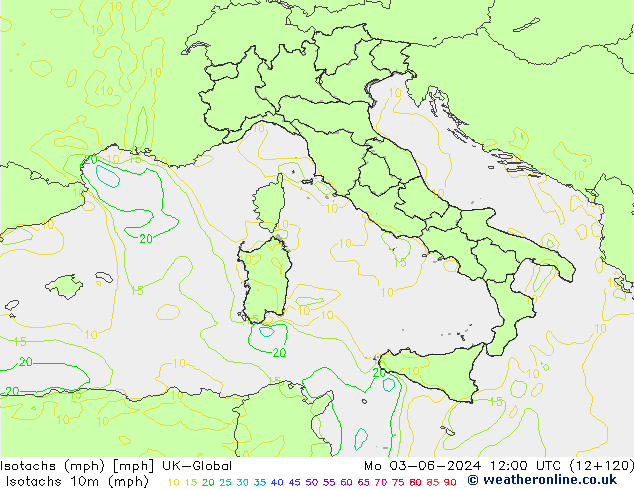 Isotachs (mph) UK-Global Po 03.06.2024 12 UTC