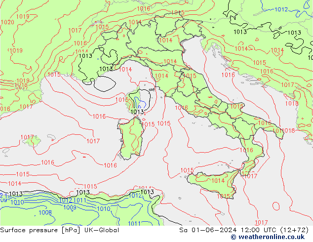 Surface pressure UK-Global Sa 01.06.2024 12 UTC