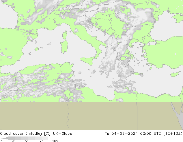 Cloud cover (middle) UK-Global Tu 04.06.2024 00 UTC