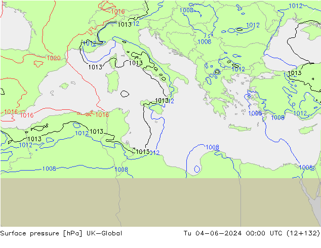 Luchtdruk (Grond) UK-Global di 04.06.2024 00 UTC