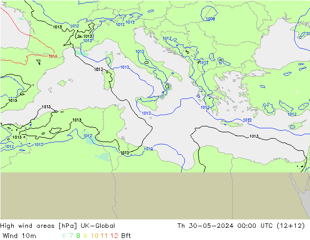 High wind areas UK-Global Čt 30.05.2024 00 UTC