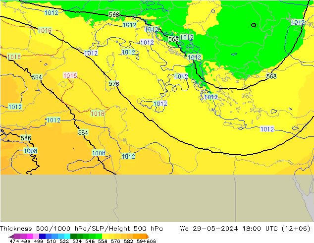 Thck 500-1000hPa UK-Global  29.05.2024 18 UTC