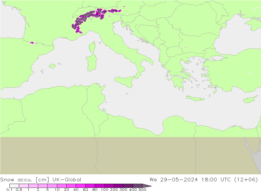 Snow accu. UK-Global We 29.05.2024 18 UTC