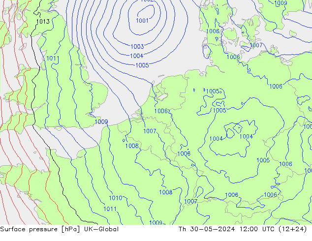 Luchtdruk (Grond) UK-Global do 30.05.2024 12 UTC