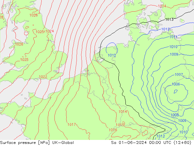 Surface pressure UK-Global Sa 01.06.2024 00 UTC