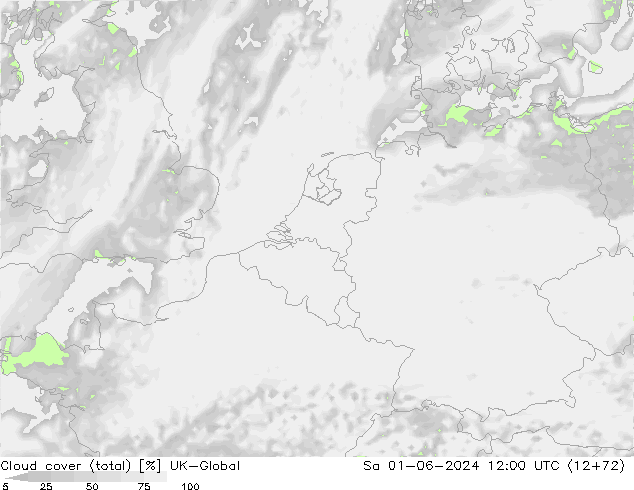 Cloud cover (total) UK-Global Sa 01.06.2024 12 UTC