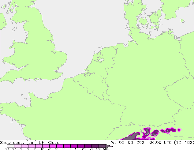 Глубина снега UK-Global ср 05.06.2024 06 UTC