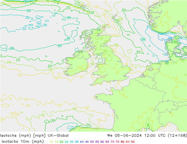 Isotachs (mph) UK-Global We 05.06.2024 12 UTC