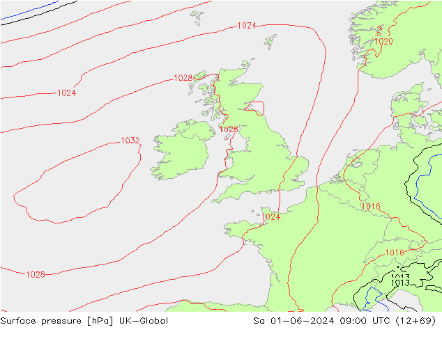 Surface pressure UK-Global Sa 01.06.2024 09 UTC