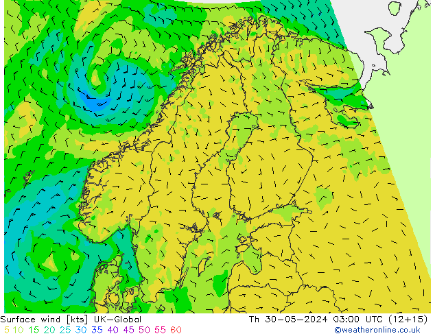 Vento 10 m UK-Global Qui 30.05.2024 03 UTC