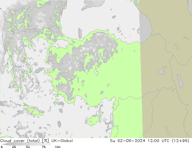 zachmurzenie (suma) UK-Global nie. 02.06.2024 12 UTC