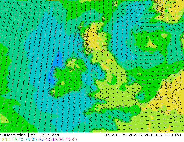 Surface wind UK-Global Th 30.05.2024 03 UTC