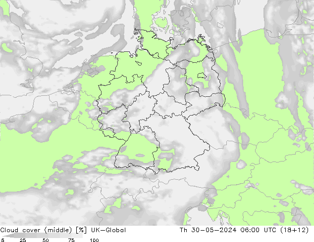 Cloud cover (middle) UK-Global Th 30.05.2024 06 UTC