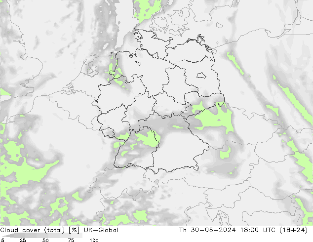 Wolken (gesamt) UK-Global Do 30.05.2024 18 UTC