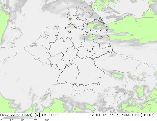 Cloud cover (total) UK-Global Sa 01.06.2024 03 UTC
