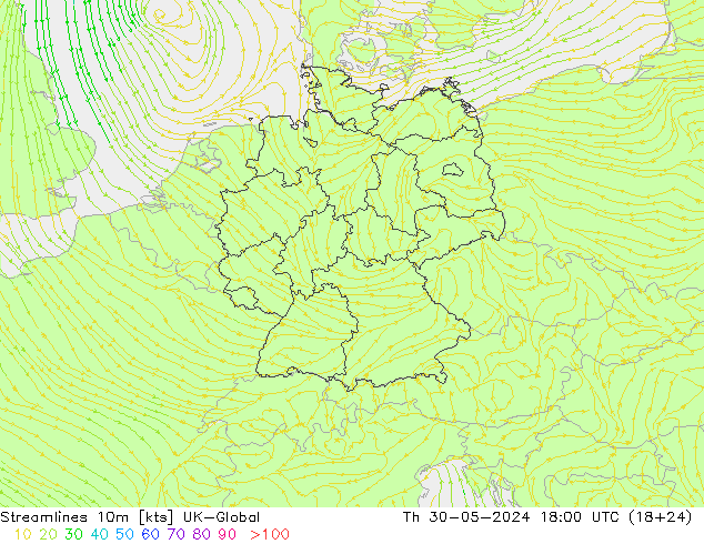 Rüzgar 10m UK-Global Per 30.05.2024 18 UTC