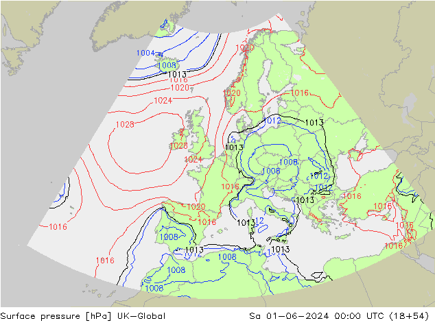 Surface pressure UK-Global Sa 01.06.2024 00 UTC