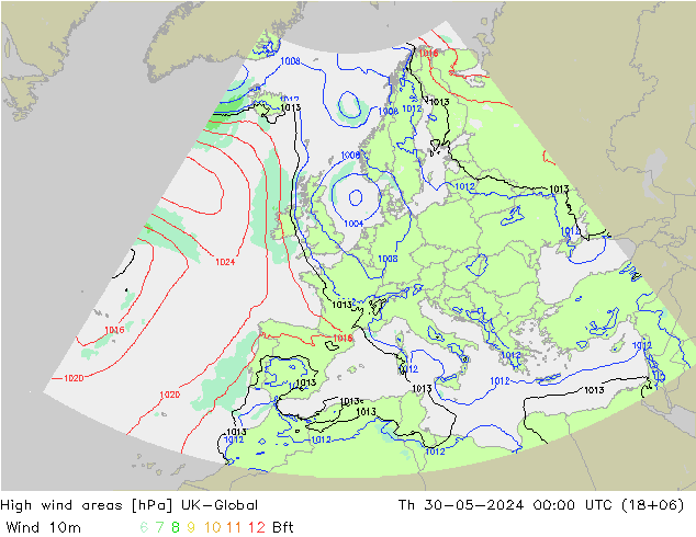 High wind areas UK-Global чт 30.05.2024 00 UTC