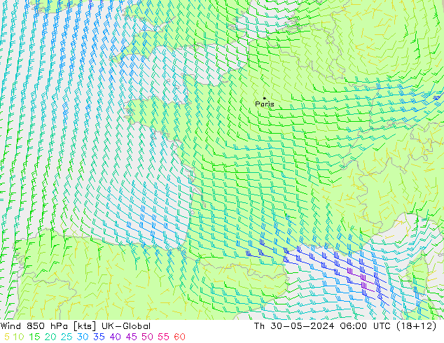  850 hPa UK-Global  30.05.2024 06 UTC