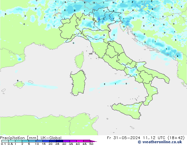 Precipitation UK-Global Fr 31.05.2024 12 UTC